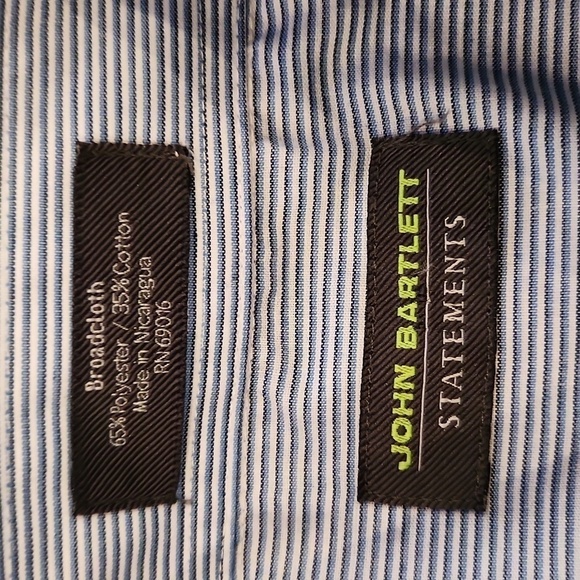 3/$20 John Bartlett Statements Blue Striped Button-Up Shirt - Picture 5 of 8